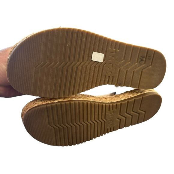 Soul Naturalizer Detail Sandals Open Toe Espadrille Size 7 Black Tan - Picture 7 of 7